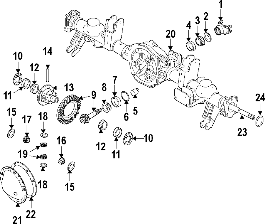 Diagram Differential. Propeller shaft. for your 2021 Ram 1500 3.0L EcoDiesel V6 DIESEL A/T RWD Tradesman Extended Cab Pickup Fleetside 