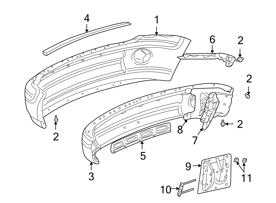 Diagram FRONT BUMPER. BUMPER & COMPONENTS. for your 2011 Chrysler 200   