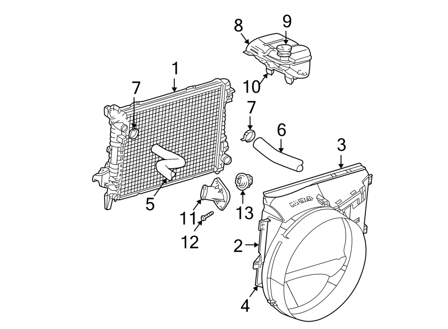 Diagram RADIATOR & COMPONENTS. for your 2022 Jeep Wrangler   