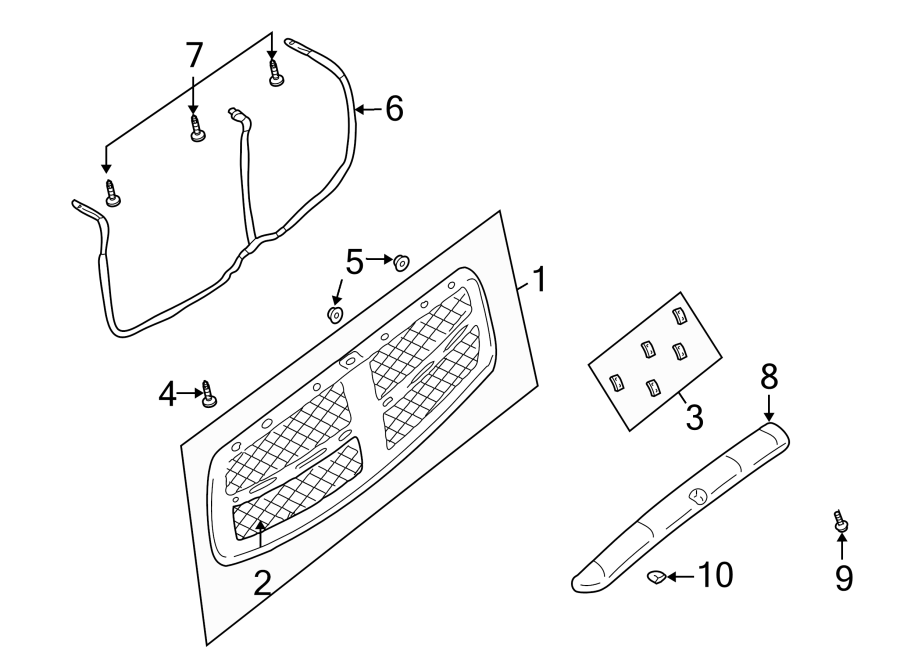 1HOOD & GRILLE. GRILLE & COMPONENTS.https://images.simplepart.com/images/parts/motor/fullsize/TA02140.png