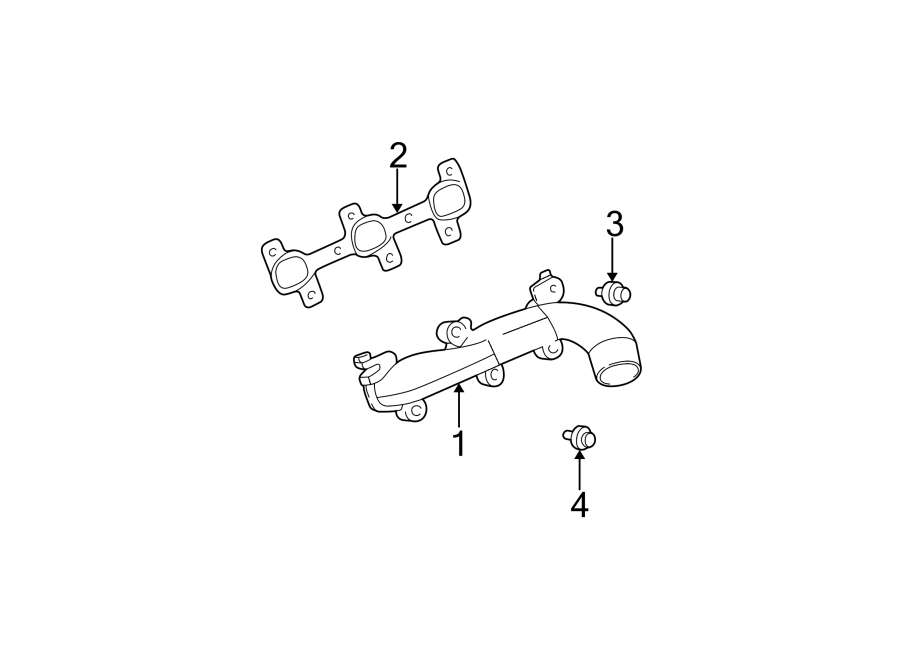 Diagram EXHAUST SYSTEM. MANIFOLD. for your Dodge Ram 1500  