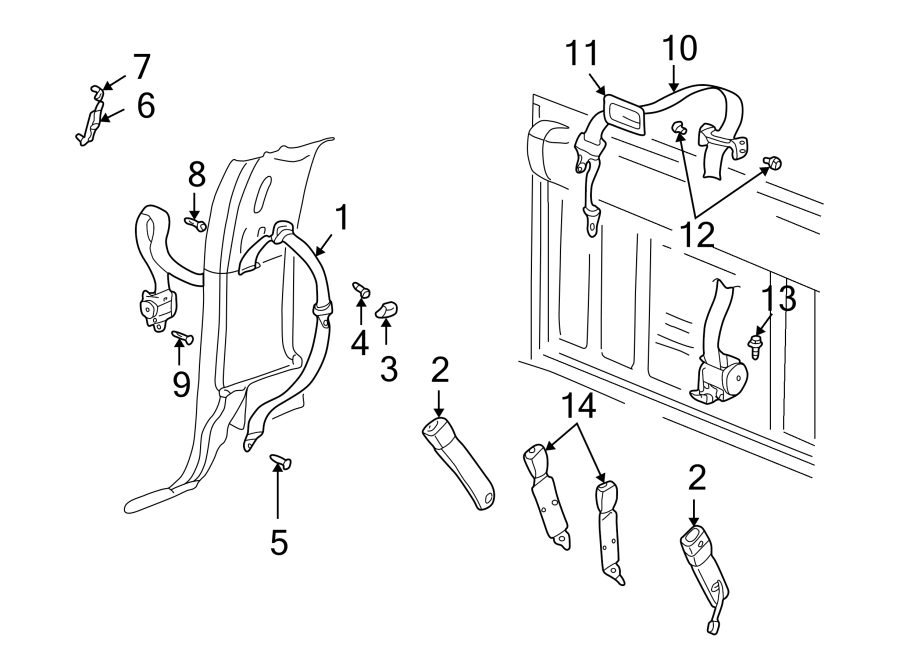 1Restraint systems. Front seat belts. Rear seat belts.https://images.simplepart.com/images/parts/motor/fullsize/TA02540.png