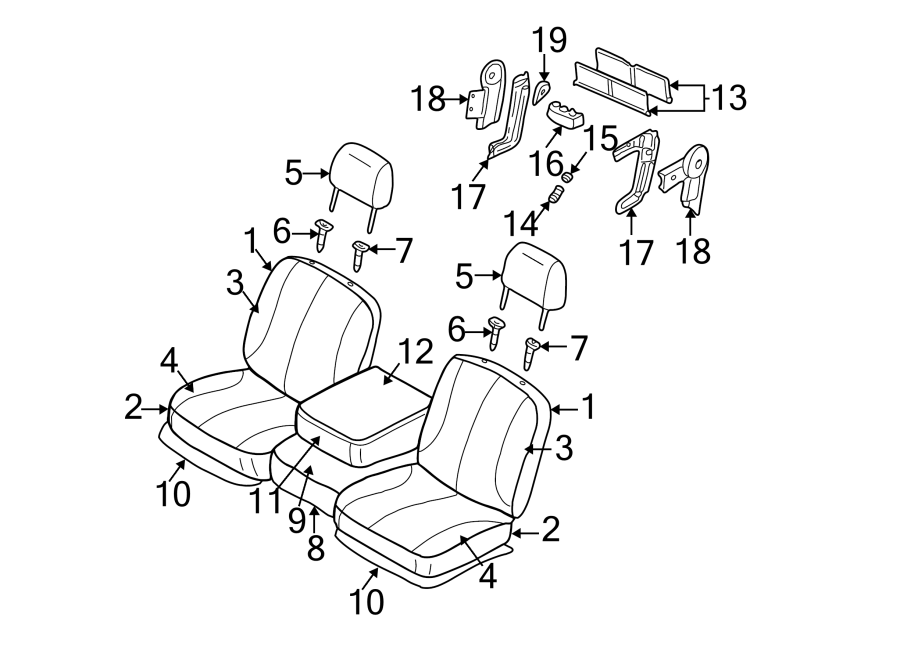 SEATS & TRACKS. FRONT SEAT COMPONENTS.