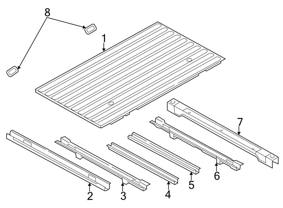 Diagram PICK UP BOX. FLOOR. for your Dodge Ram 1500  