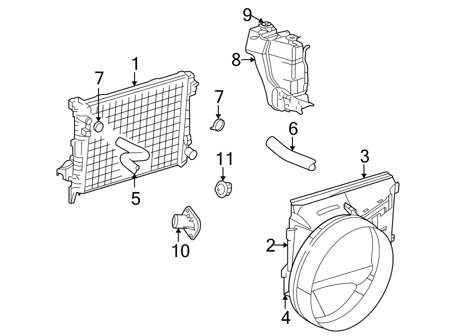 Diagram RADIATOR & COMPONENTS. for your 2016 Ram 2500 6.7L 6 cylinder DIESEL M/T RWD Tradesman Crew Cab Pickup Fleetside 