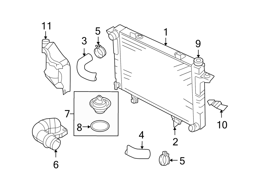 Diagram RADIATOR & COMPONENTS. for your 2008 Jeep Wrangler   