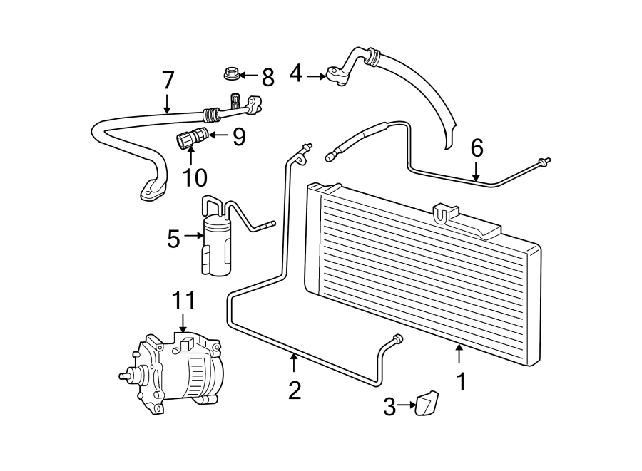 8Air conditioner & heater. Compressor & lines. Condenser.https://images.simplepart.com/images/parts/motor/fullsize/TA06090.png