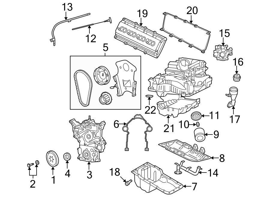 Diagram ENGINE PARTS. for your Dodge Ram 1500  