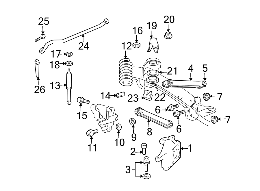 15Front suspension. Suspension components.https://images.simplepart.com/images/parts/motor/fullsize/TA06320.png