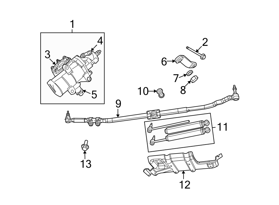 Diagram STEERING GEAR & LINKAGE. for your 1997 Dodge Ram 1500   