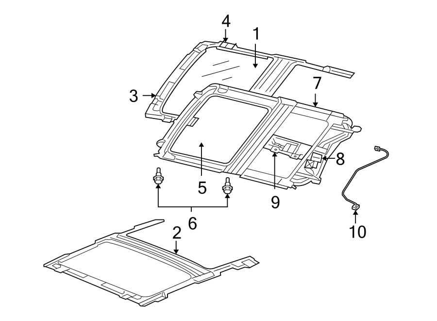 Diagram SUNROOF. for your 2002 Chrysler 300M   