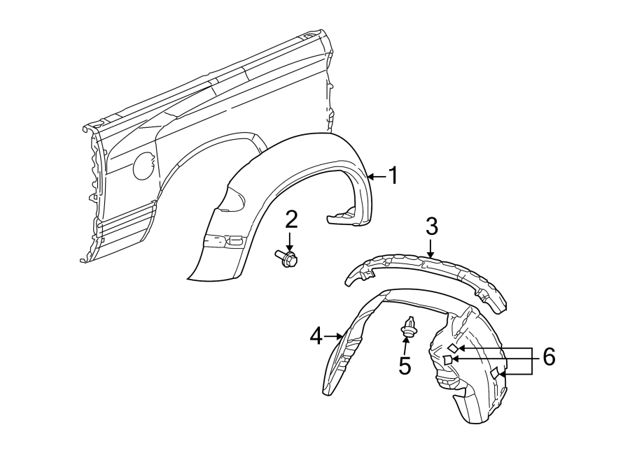 Diagram PICK UP BOX. FENDER. for your 2011 Chrysler 200   