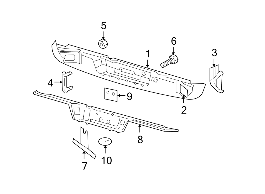 Diagram REAR BUMPER. BUMPER & COMPONENTS. for your Dodge Ram 3500  