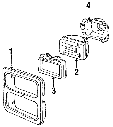 Diagram FRONT LAMPS. HEADLAMP COMPONENTS. for your Ram