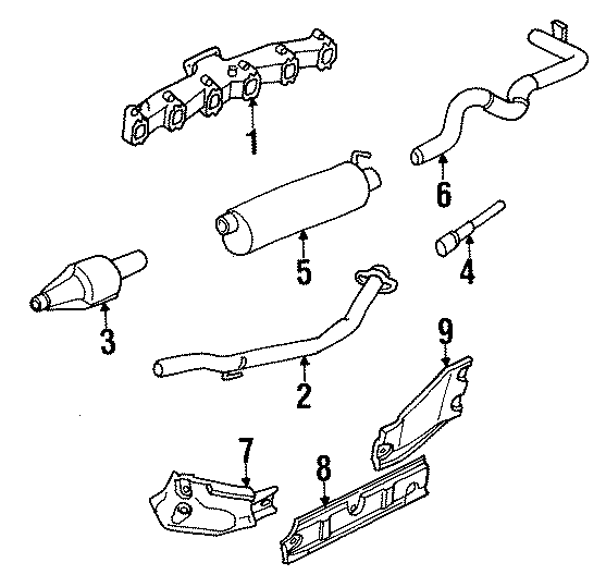 9EXHAUST SYSTEM. EXHAUST COMPONENTS. MANIFOLD.https://images.simplepart.com/images/parts/motor/fullsize/TA94311.png