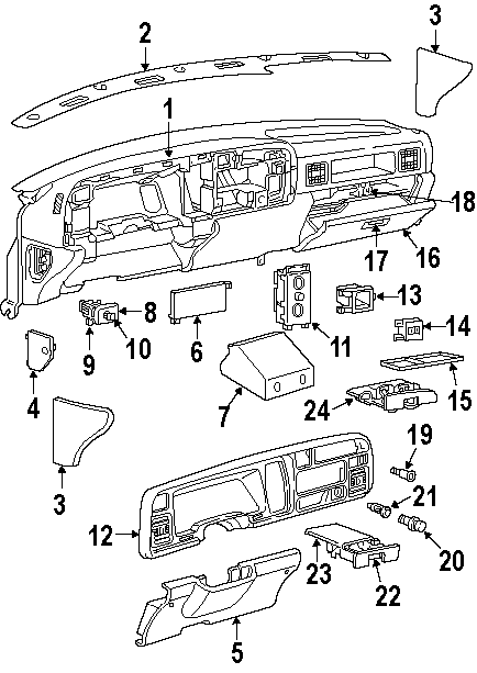 Diagram INSTRUMENT PANEL. for your Dodge Ram 2500  