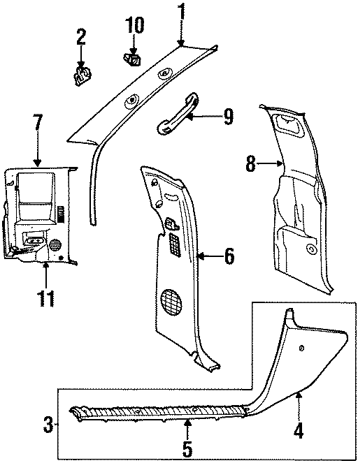 Diagram INTERIOR TRIM. for your 2017 Ram ProMaster 3500   