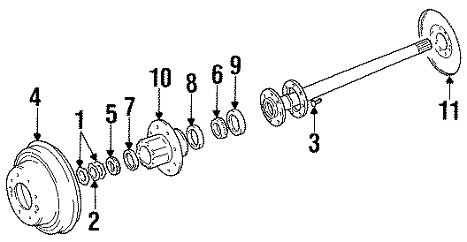 REAR SUSPENSION. BRAKE COMPONENTS.