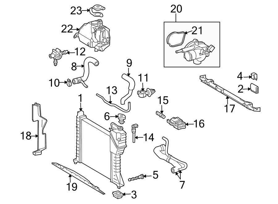 13Radiator & components.https://images.simplepart.com/images/parts/motor/fullsize/TB03030.png