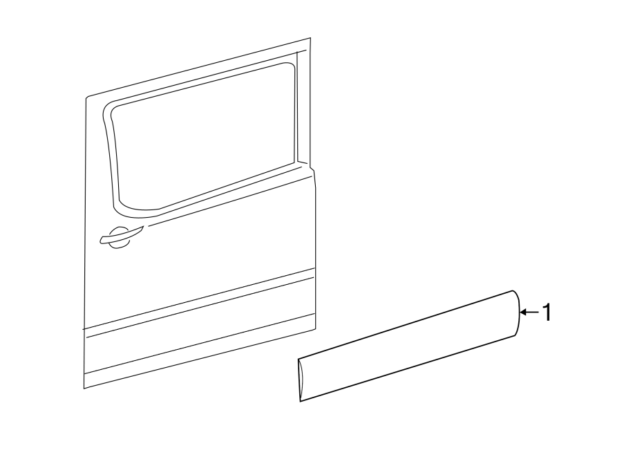 Side loading door. Exterior trim.https://images.simplepart.com/images/parts/motor/fullsize/TB07630.png