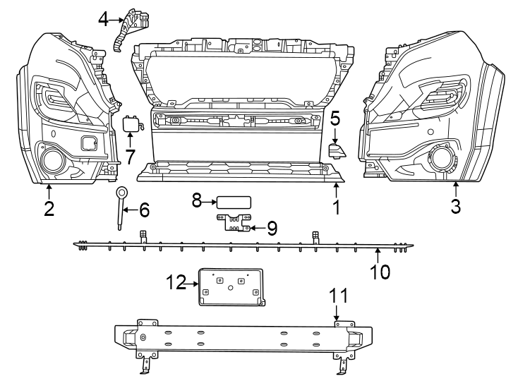 62023-25. W/AUTO park. W/FOG lamps. W/FRONT park aid. W/O auto park. W/O fog lamps. W/O front park aid. W/O park assist. W/PARK assist.https://images.simplepart.com/images/parts/motor/fullsize/TB14022.png