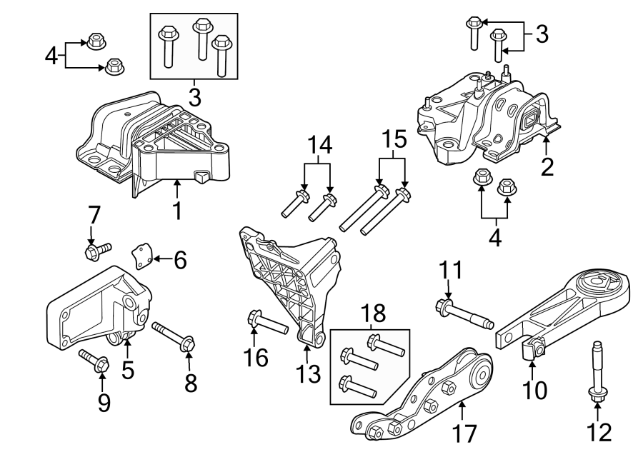 Diagram Engine & TRANS mounting. for your 2023 Ram ProMaster 1500   