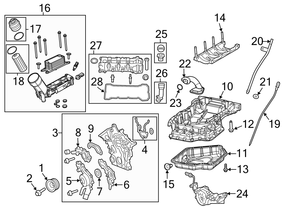 Diagram ENGINE / TRANSAXLE. ENGINE PARTS. for your Ram ProMaster 3500  