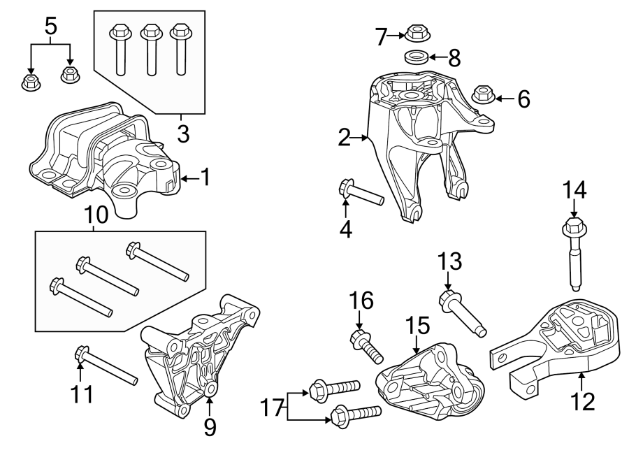 Diagram Engine / transaxle. Rear door. Engine & TRANS mounting. for your 2021 Ram ProMaster 1500   