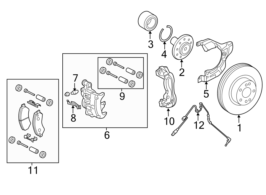 Diagram Front suspension. Brake components. for your 2019 Ram ProMaster 1500   