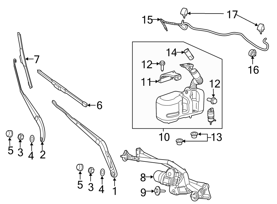 Diagram WINDSHIELD. WIPER & WASHER COMPONENTS. for your 2020 Ram ProMaster 3500   