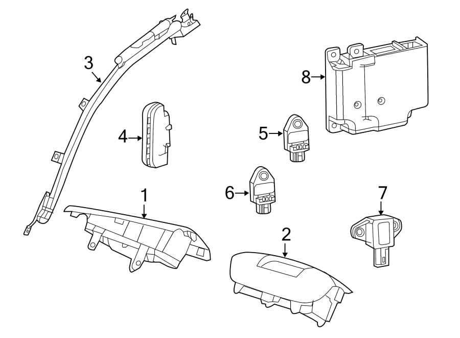 Diagram RESTRAINT SYSTEMS. AIR BAG COMPONENTS. for your Ram ProMaster 2500  