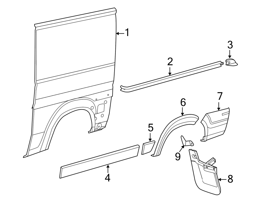 8EXTERIOR TRIM. SIDE PANEL & COMPONENTS.https://images.simplepart.com/images/parts/motor/fullsize/TB14670.png