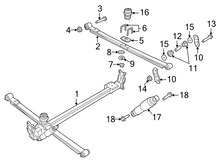 Diagram REAR SUSPENSION. SUSPENSION COMPONENTS. for your 2016 Ram ProMaster 1500   