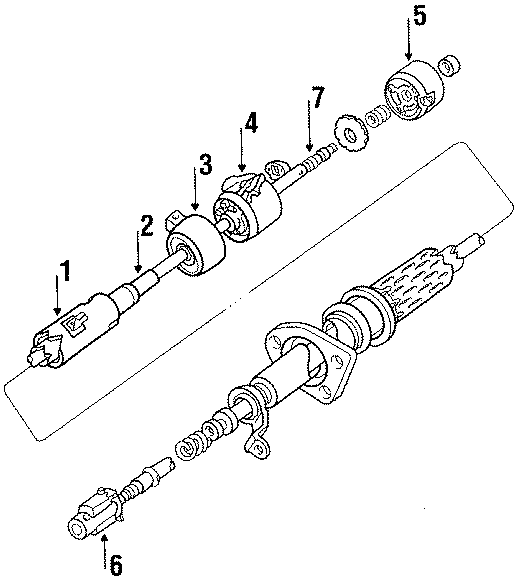 STEERING COLUMN. HOUSING & COMPONENTS. SHAFT & INTERNAL COMPONENTS. Diagram