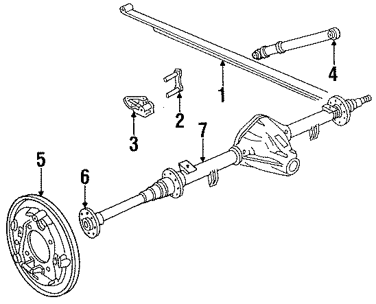 REAR SUSPENSION. AXLE HOUSING. BRAKE COMPONENTS. SUSPENSION COMPONENTS.