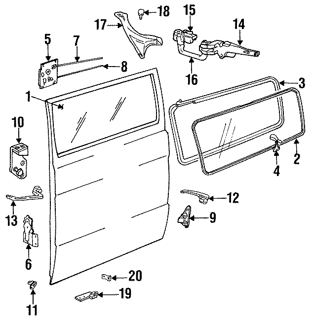 18SIDE LOADING DOOR. GLASS & HARDWARE.https://images.simplepart.com/images/parts/motor/fullsize/TB91175.png