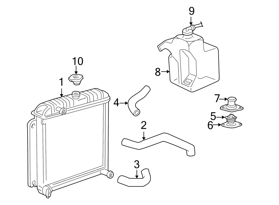 Diagram RADIATOR & COMPONENTS. for your 2021 Jeep Wrangler   