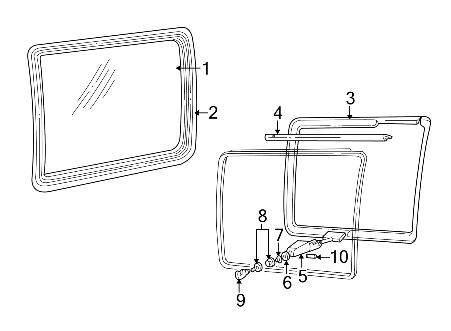 4REAR LOADING DOOR. GLASS & HARDWARE.https://images.simplepart.com/images/parts/motor/fullsize/TB94750.png