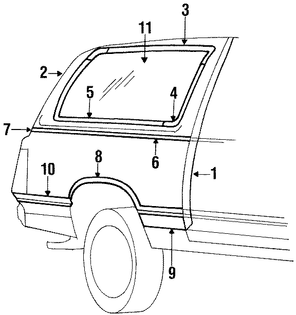 10EXTERIOR TRIM. GLASS. QUARTER PANEL & COMPONENTS.https://images.simplepart.com/images/parts/motor/fullsize/TC1110.png