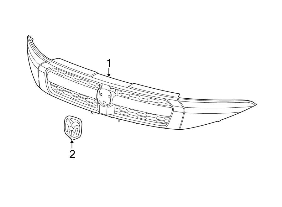 1Front bumper & grille. Grille & components.https://images.simplepart.com/images/parts/motor/fullsize/TD15010.png