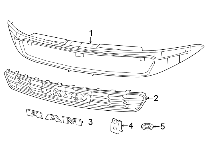 4Front bumper & grille. Grille & components.https://images.simplepart.com/images/parts/motor/fullsize/TD15012.png