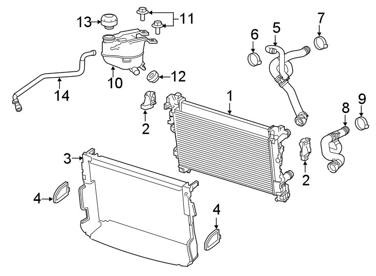 Diagram Radiator & components. for your 2021 Ram ProMaster 3500   