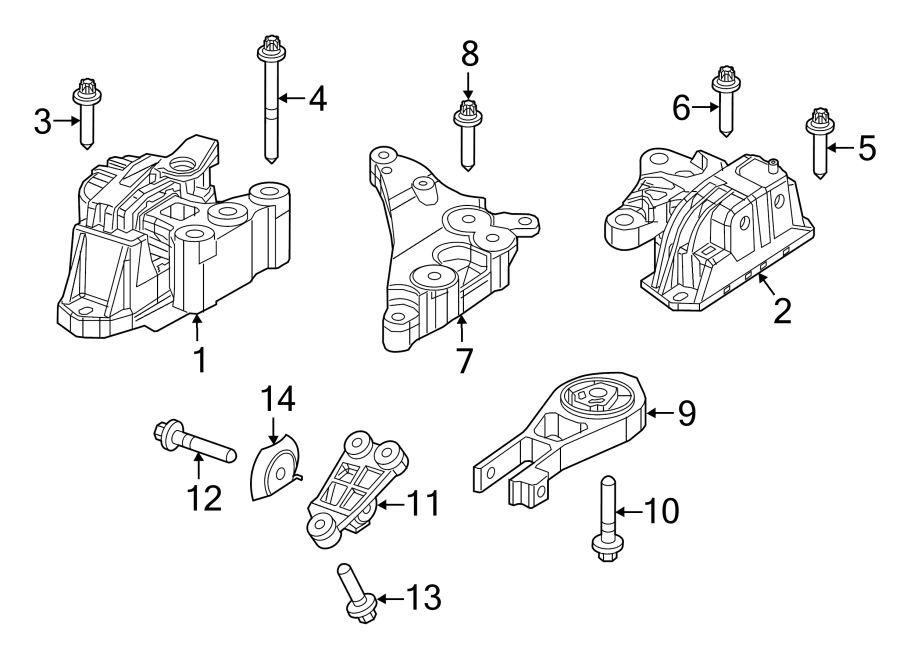 Diagram ENGINE / TRANSAXLE. ENGINE & TRANS MOUNTING. for your Ram ProMaster City  