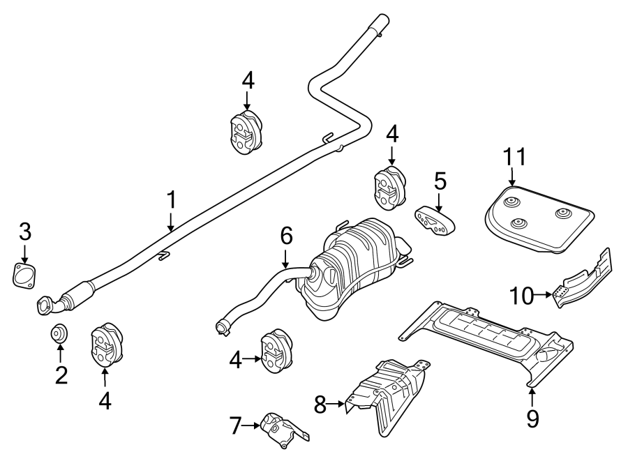 Diagram EXHAUST SYSTEM. EXHAUST COMPONENTS. for your 2016 Ram ProMaster City   