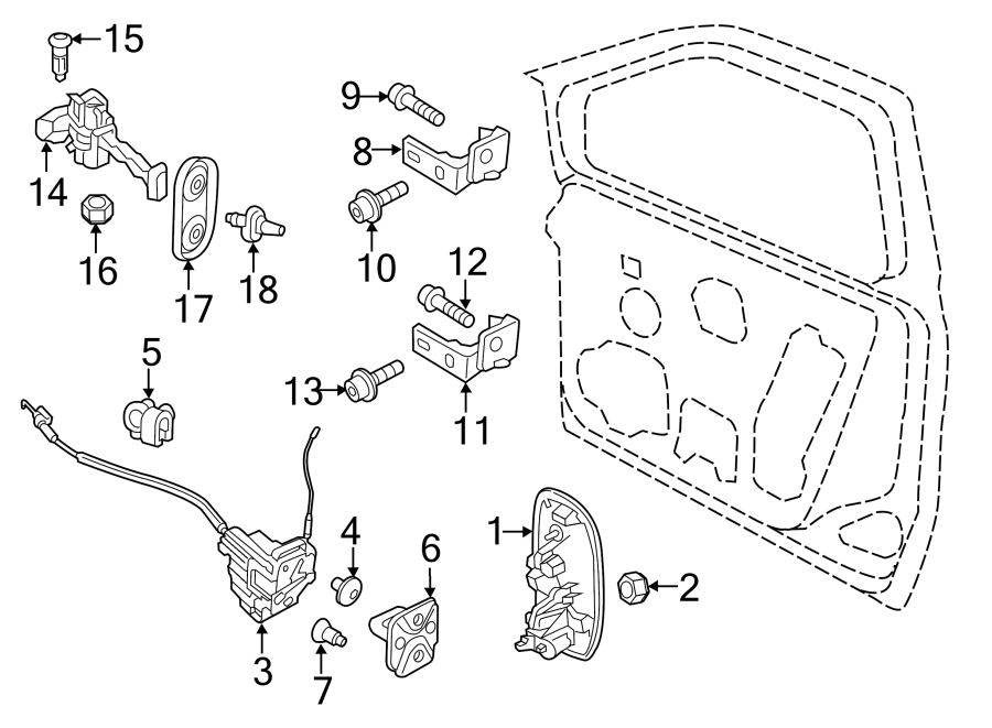 Diagram Front door. Instrument panel. Lock & hardware. for your 2023 Ram 2500 6.7L 6 cylinder DIESEL A/T RWD Lone Star Crew Cab Pickup Fleetside 