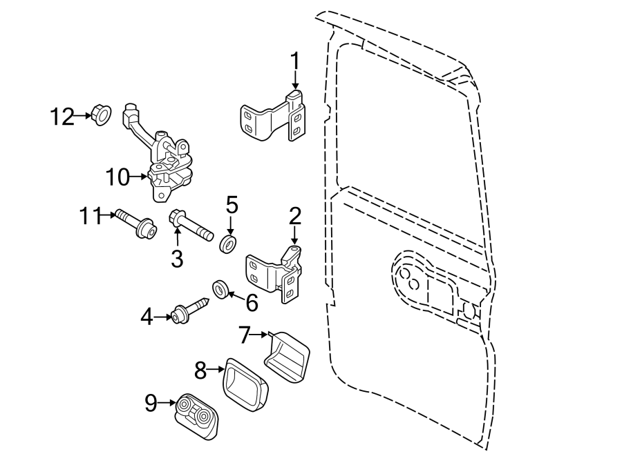 Diagram BACK DOOR. LOCK & HARDWARE. for your 2017 Ram ProMaster 3500  Base Cutaway Van 