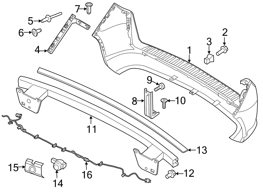 Diagram REAR BUMPER. BUMPER & COMPONENTS. for your Chrysler 200  