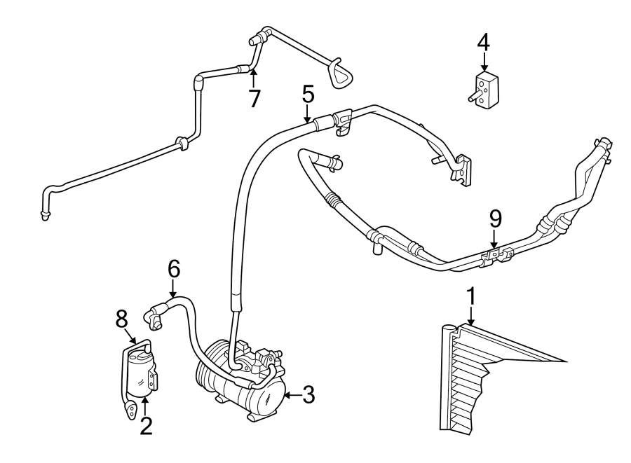 AIR CONDITIONER & HEATER. COMPRESSOR & LINES. CONDENSER.