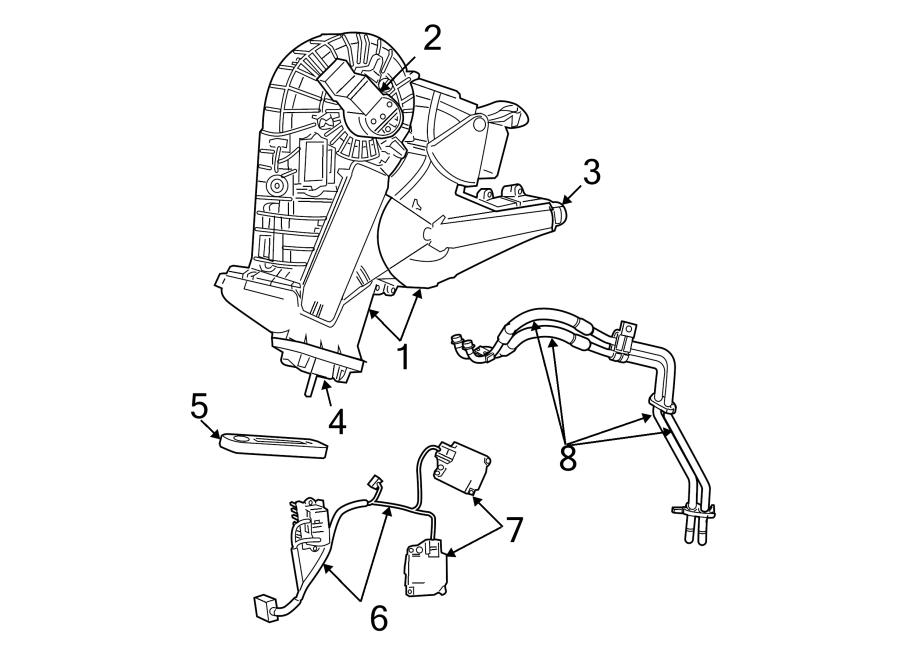 Diagram AIR CONDITIONER & HEATER. AUXILIARY AC & HEATER UNIT. for your 2006 Chrysler Town & Country   