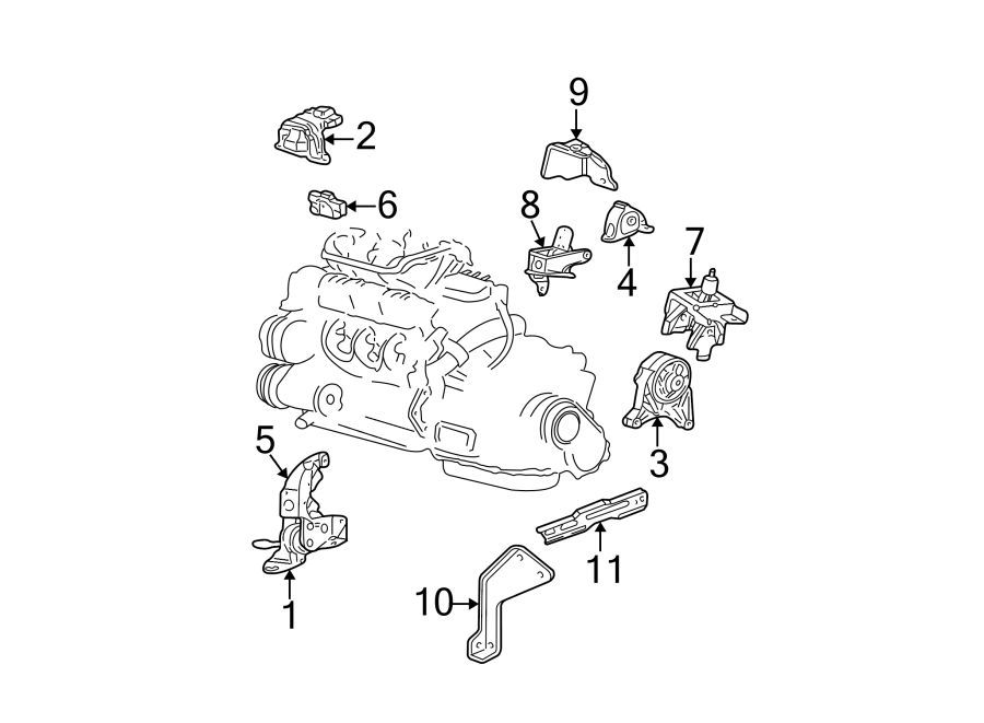 Diagram ENGINE / TRANSAXLE. ENGINE & TRANS MOUNTING. for your Chrysler 300M  